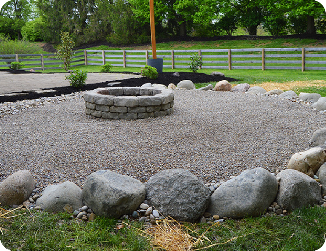 outdoor firepit hardscape